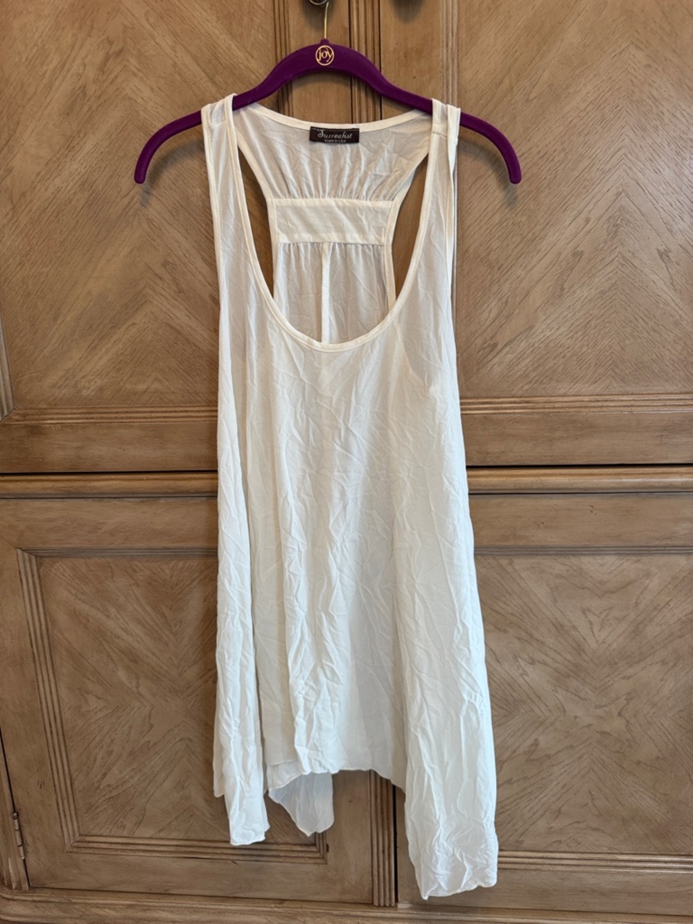 Cream Racerback Tank Top tunic